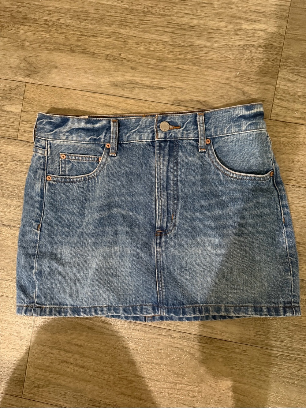 Aritzia Denim Forum Blue Denim Mini Skirt - Women's Casual A-Line